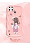 Realme C21Y Compatible Shockproof Simple Pink Silicone Phone Case Girl Pattern - 2