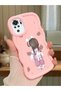 Redmi Note 10S Compatible Shockproof Simple Pink Silicone Phone Case Girl Pattern