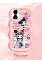 iPhone 16 Plus Compatible Shockproof Simple Pink Silicone Phone Case Kuromi Pattern - 2
