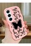 Tecno Camon 40 Compatible Shockproof Simple Pink Silicone Phone Case Butterfly Pattern