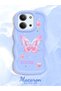 For Xiaomi Redmi 15C 4g Compatible Shockproof Simple Blue Silicone Phone Case Butterfly Pattern - 2