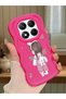 Xiaomi Redmi Note 14 Pro 4g Compatible Shockproof Simple Red Silicone Phone Case Girl Pattern