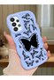 Samsung Galaxy A33 5g Compatible Shockproof Simple Blue Silicone Phone Case Butterfly Pattern