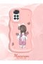 Redmi Note 11S Compatible Shockproof Simple Pink Silicone Phone Case Girl Pattern - 2