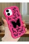 Samsung Galaxy A06 Compatible Shockproof Simple Red Silicone Phone Case Butterfly Pattern