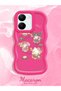 Simple Red Silicone Phone Case Kitty Pattern Shockproof Compatible with Vivo Y27S