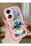 Simple Pink Silicone Phone Case Stitch Pattern Compatible with Oppo A60 Shockproof - 2