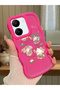 Simple Red Silicone Phone Case Kitty Pattern Shockproof Compatible with Vivo Y36 4g - 2