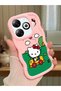 Simple Pink Silicone Phone Case Compatible with Infinix Smart 8 Pro Hello Kitty Pattern Shockproof - 2