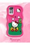 Simple Red Silicone Phone Case Compatible with Redmi Note 11 Pro 5g Shockproof Hello Kitty Pattern