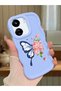 Shockproof Simple Blue Silicone Phone Case Butterfly Pattern Compatible with Redmi 13C - 2