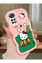 Simple Pink Silicone Phone Case Compatible with Redmi Note 11S Shockproof Hello Kitty Pattern - 2