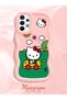 Simple Pink Silicone Phone Case Hello Kitty Pattern Shockproof Compatible with Samsung Galaxy A73