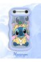 Simple Blue Silicone Phone Case Stitch Pattern Compatible with Tecno Pova Slim Shockproof
