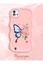 Shockproof Simple Pink Silicone Phone Case Butterfly Pattern Compatible with Realme C11 2021