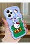 Simple Blue Silicone Phone Case Compatible with Redmi Note 12 Pro 5g Shockproof Hello Kitty Pattern - 2