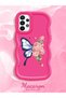 Simple Red Silicone Phone Case Butterfly Pattern Compatible with Samsung Galaxy A23 Shockproof