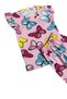 Girl's Cotton Thin Fabric Pink Color Patterned Short Ruffle Sleeve Shorts Summer Pajama Set - 5