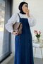Long Denim Jeans Salopet Gilet Dress - Blue - 3