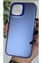 iPhone 15 Compatible Blue Color Gradient Matte Silicone Case with Camera Frame Luxury Electroplated - 5