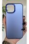 iPhone 15 Compatible Blue Color Gradient Matte Silicone Case with Camera Frame Luxury Electroplated - 2