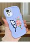 Simple Blue Silicone Phone Case Butterfly Pattern Compatible with Xiaomi Redmi Note 10 4g Shockproof - 2