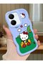 Simple Blue Silicone Phone Case Hello Kitty Pattern Compatible with Vivo Y27 Shockproof - 2