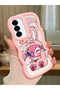 Simple Pink Silicone Phone Case Cute Pattern Compatible with Samsung Galaxy A36 5g Shockproof - 2