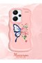 Shockproof Simple Pink Silicone Phone Case Butterfly Pattern Compatible with Redmi Note 13 Pro Plus 5g