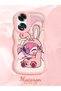 Simple Pink Silicone Phone Case Cute Pattern Compatible with Oppo A60 Shockproof
