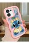 Simple Pink Silicone Phone Case Stitch Pattern Compatible with Oppo A6 Pro Shockproof - 2