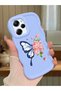 Simple Blue Silicone Phone Case Butterfly Pattern Compatible with Poco X5 Pro 5g Shockproof - 2