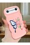 Simple Pink Silicone Phone Case Butterfly Pattern Compatible with Tecno Pova Slim Shockproof - 2