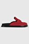 Star red suede belt detail flat sole closed toe women's slippers - 2