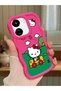 Simple Red Silicone Phone Case Hello Kitty Pattern Compatible with Redmi 13C Shockproof - 2