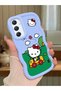 Simple Blue Silicone Phone Case Compatible with Samsung Galaxy A34 5g Shockproof Hello Kitty Pattern - 2
