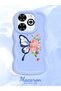 Simple Blue Silicone Phone Case Compatible with Infinix Smart 8 Plus Shockproof Butterfly Pattern