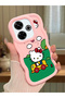 Simple Pink Silicone Phone Case Hello Kitty Pattern Compatible with Redmi 13 4g Shockproof - 2
