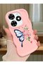 Shockproof Simple Pink Silicone Phone Case Butterfly Pattern Compatible with Tecno Spark Go 2024 - 2