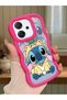 Shockproof Simple Red Silicone Phone Case Stitch Pattern Compatible with Oppo Reno 14F - 2