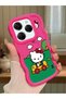 Simple Red Silicone Phone Case Hello Kitty Pattern Compatible with Tecno Spark 20 Pro Shockproof - 2