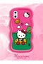 Simple Red Silicone Phone Case Hello Kitty Pattern Shockproof Compatible with iPhone XS