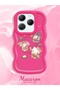 Simple Red Silicone Phone Case Kitty Pattern Shockproof Compatible with Infinix Hot 40