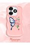 Shockproof Simple Pink Silicone Phone Case Butterfly Pattern Compatible with Tecno Spark Go 2024