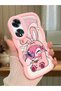 Simple Pink Silicone Phone Case Cute Pattern Compatible with Oppo A60 Shockproof - 2
