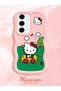 Simple Pink Silicone Phone Case Hello Kitty Pattern Compatible with Samsung Galaxy S24 Fe Shockproof