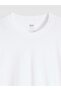 Essential Men's White Crew Neck T-Shirt 008Br-0001 - 6