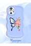 Simple Blue Silicone Phone Case Butterfly Pattern Compatible with Xiaomi Redmi Note 10 Pro Shockproof