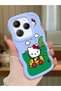 Simple Blue Silicone Phone Case Compatible with Infinix Hot 40 Pro Hello Kitty Pattern Shockproof - 2