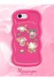Simple Red Silicone Phone Case Kitty Pattern Compatible with iPhone Se 2022 Shockproof